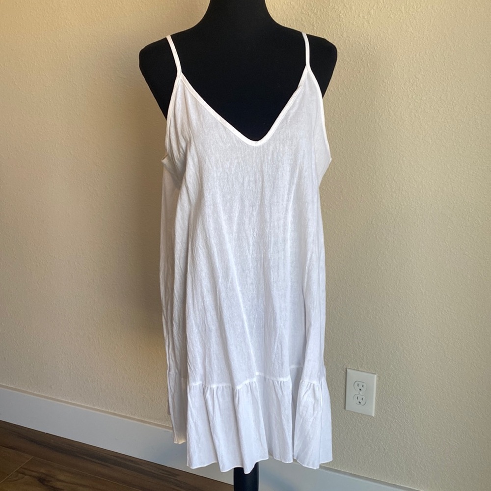 100%cotton white sun dress size L or XL